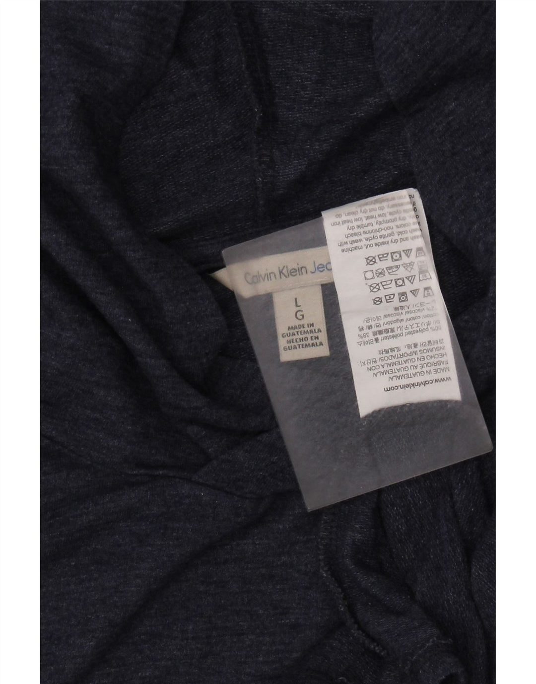 CALVIN KLEIN JEANS Top grafico da donna manica lunga UK 16 Large Blu navy