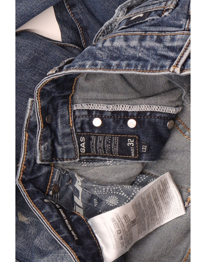 Jeans slim effetto consumato da uomo Gas W32 L32 cotone blu