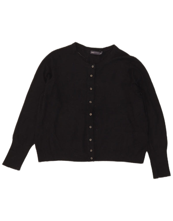 Maglione cardigan corto da donna Marks & Spencer UK 18 XL viscosa nera