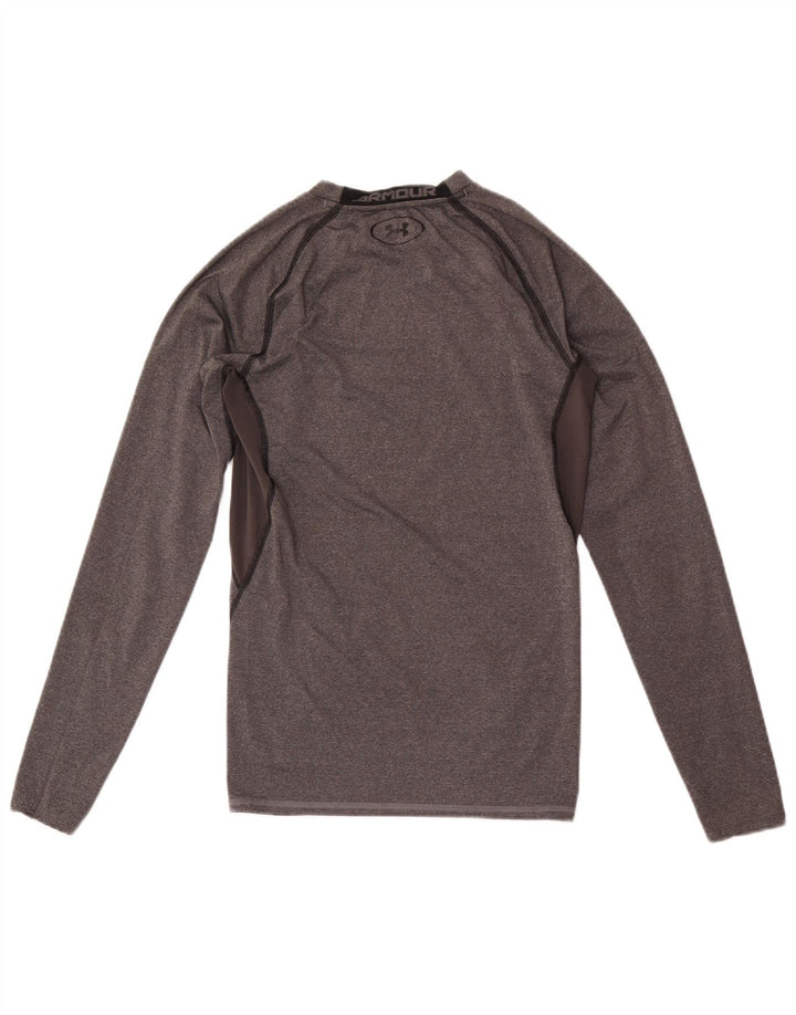 UNDER ARMOUR Top grafico da uomo a maniche lunghe piccolo grigio chiazzato