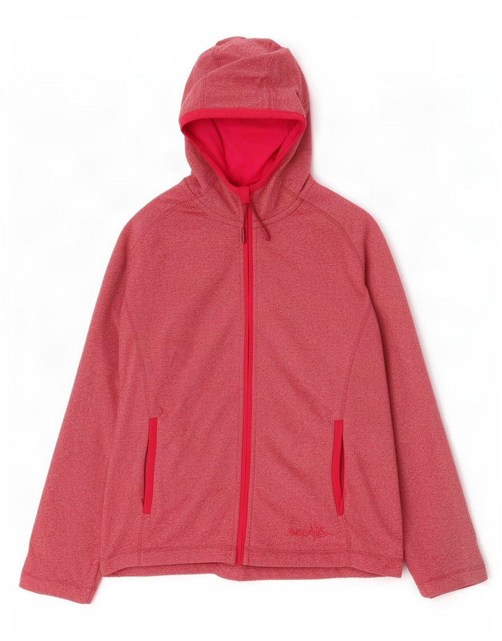 Maglione con cappuccio e zip da donna Weird Fish UK 14 Grande poliestere screziato rosa