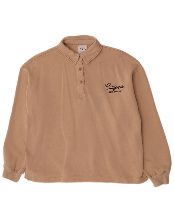 Felpa Maglia Zara Bambina 13-14 Anni Cotone Beige