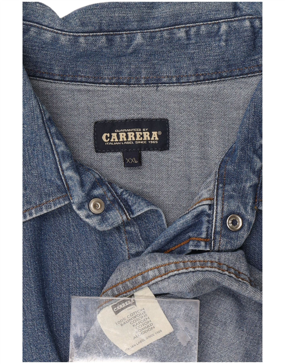CARRERA Camicia in denim da uomo 2XL Cotone blu
