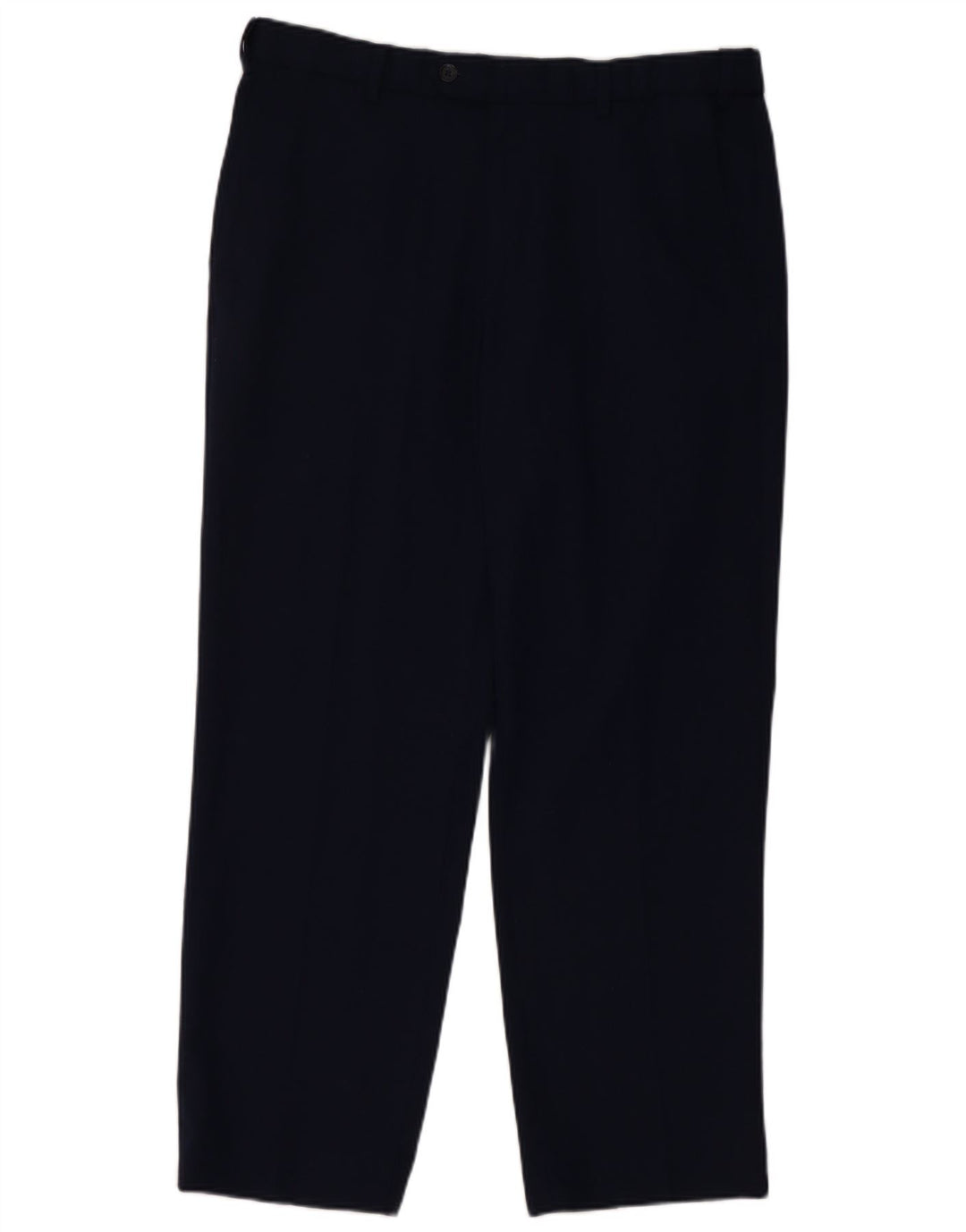 Pantaloni da abito dritti da uomo Marks & Spencer W34 L29 Lana blu navy