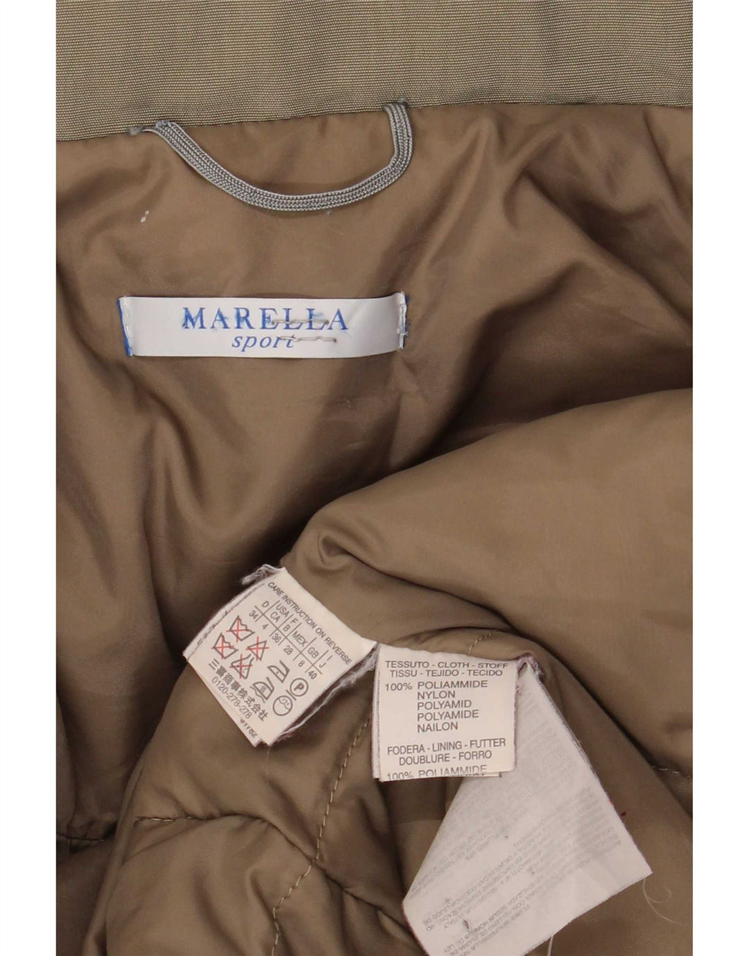 Cappotto imbottito oversize con cappuccio da donna Marella UK 8 Small Khaki Poliammide