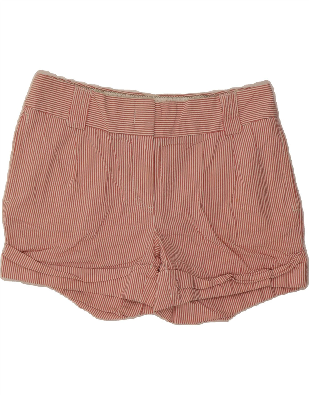 J. CREW Womens Hot Pants US 6 Medium W30 Red Striped Cotton Vintage J. Crew and Second-Hand J. Crew from Messina Hembry 
