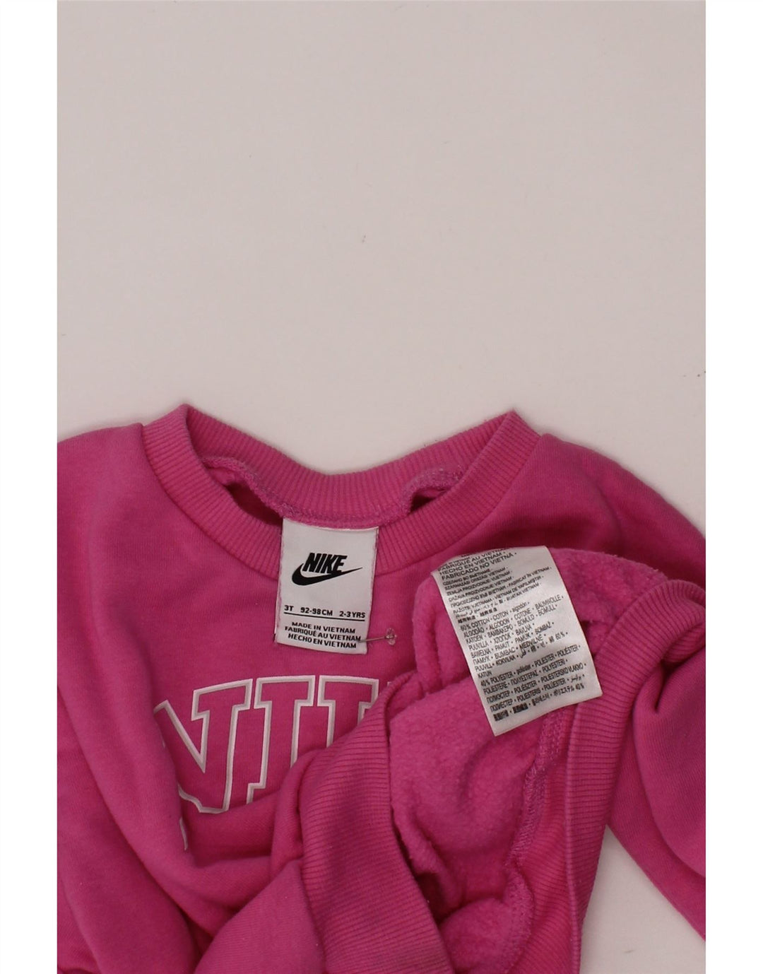 Felpa grafica per ragazze NIKE, maglione 2-3 anni, cotone rosa