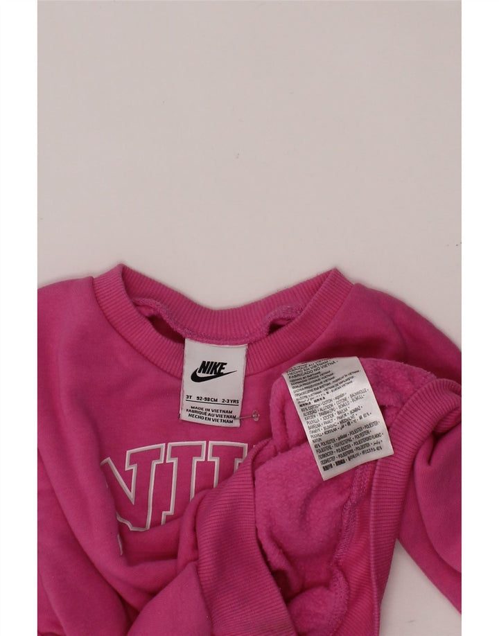 Felpa grafica per ragazze NIKE, maglione 2-3 anni, cotone rosa