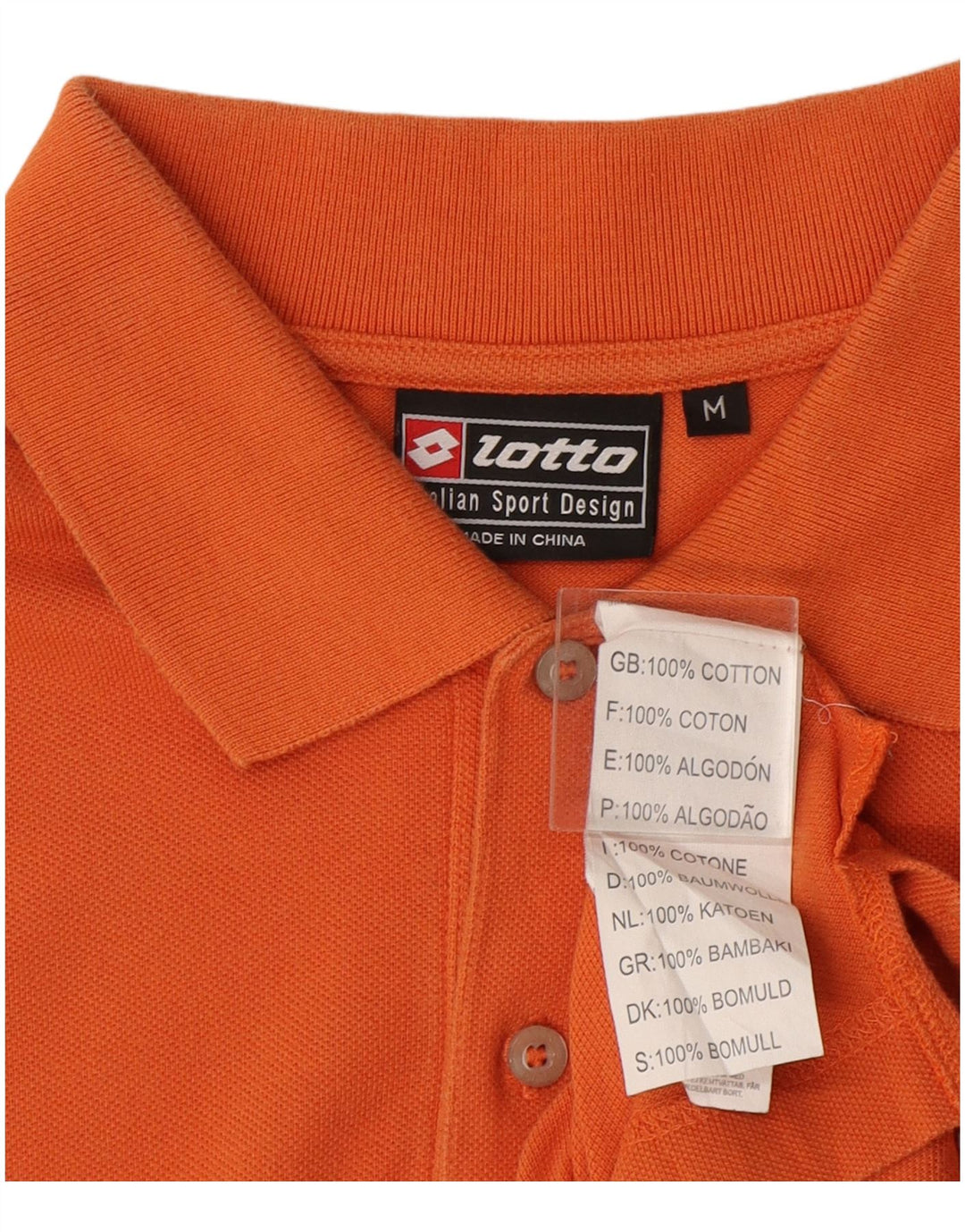 Polo da uomo Lotto in cotone arancione medio