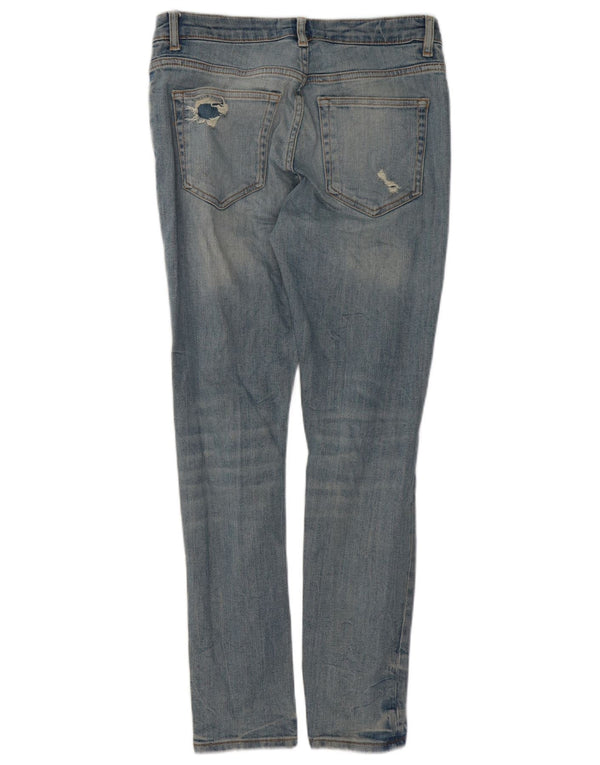 Jeans slim invecchiati da uomo Zara EU 40 medio W31 L29 cotone blu
