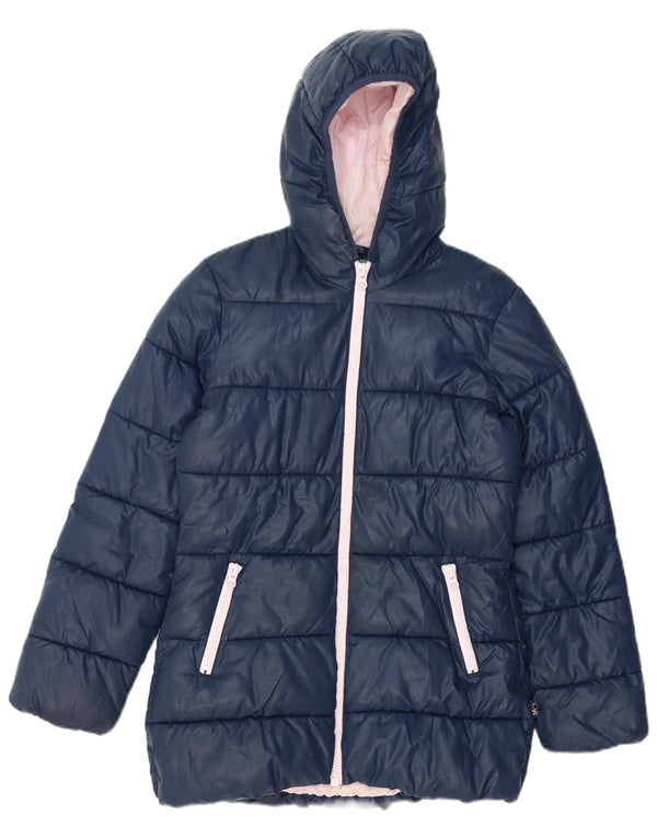 Giacca imbottita con cappuccio da donna Benetton UK 8 Small Blu Navy