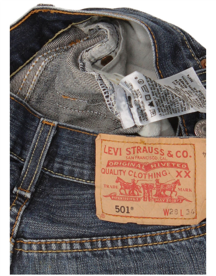 Pantaloncini di jeans Levi's 501 da donna W28 cotone blu medio
