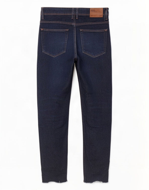 Jeans skinny corti da uomo Zara EU 38 Small W30 L25 Cotone blu navy