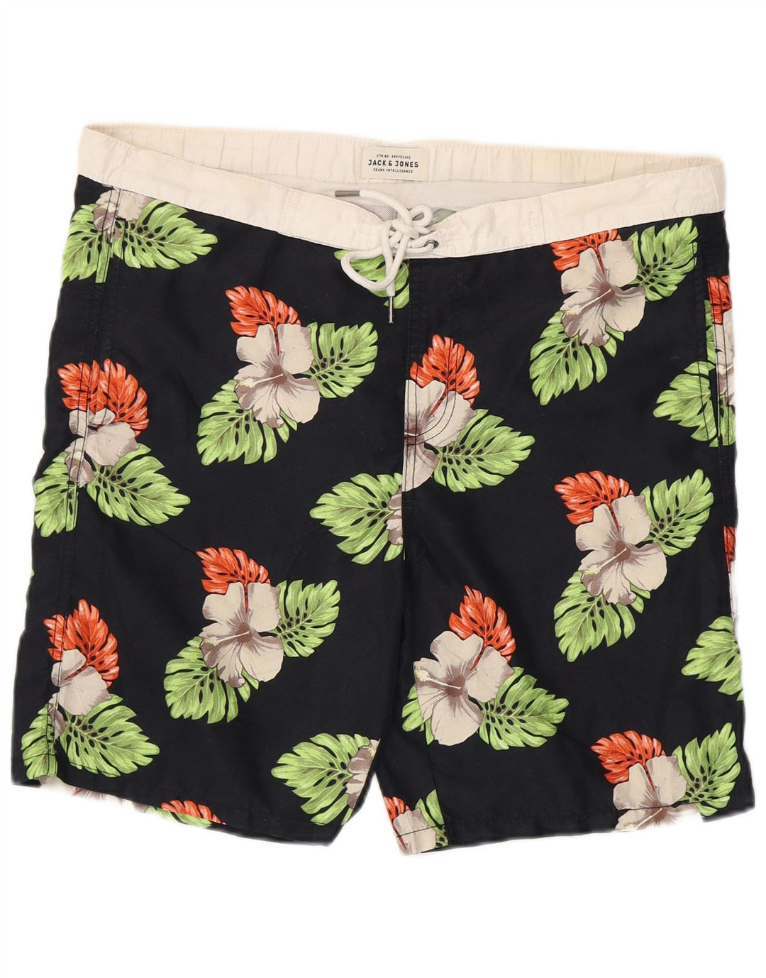 JACK & JONES Pantaloncini da bagno da uomo Poliestere medio nero floreale
