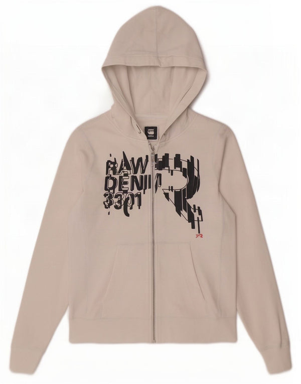 Maglione con cappuccio e zip grafica da donna G-Star UK 10 piccolo cotone bianco