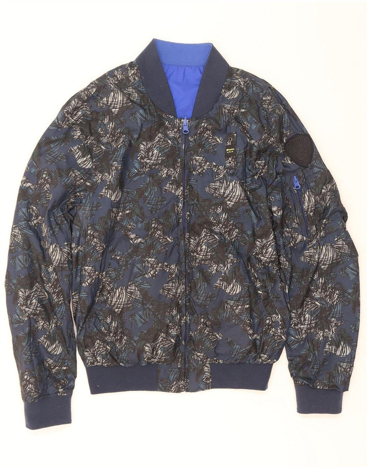 Giubbotto bomber reversibile da uomo Blauer UK 36 piccolo poliestere blu