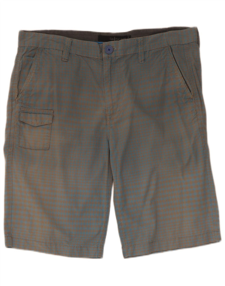 Pantaloncini cargo da uomo Calvin Klein W33 Large Blue Gingham
