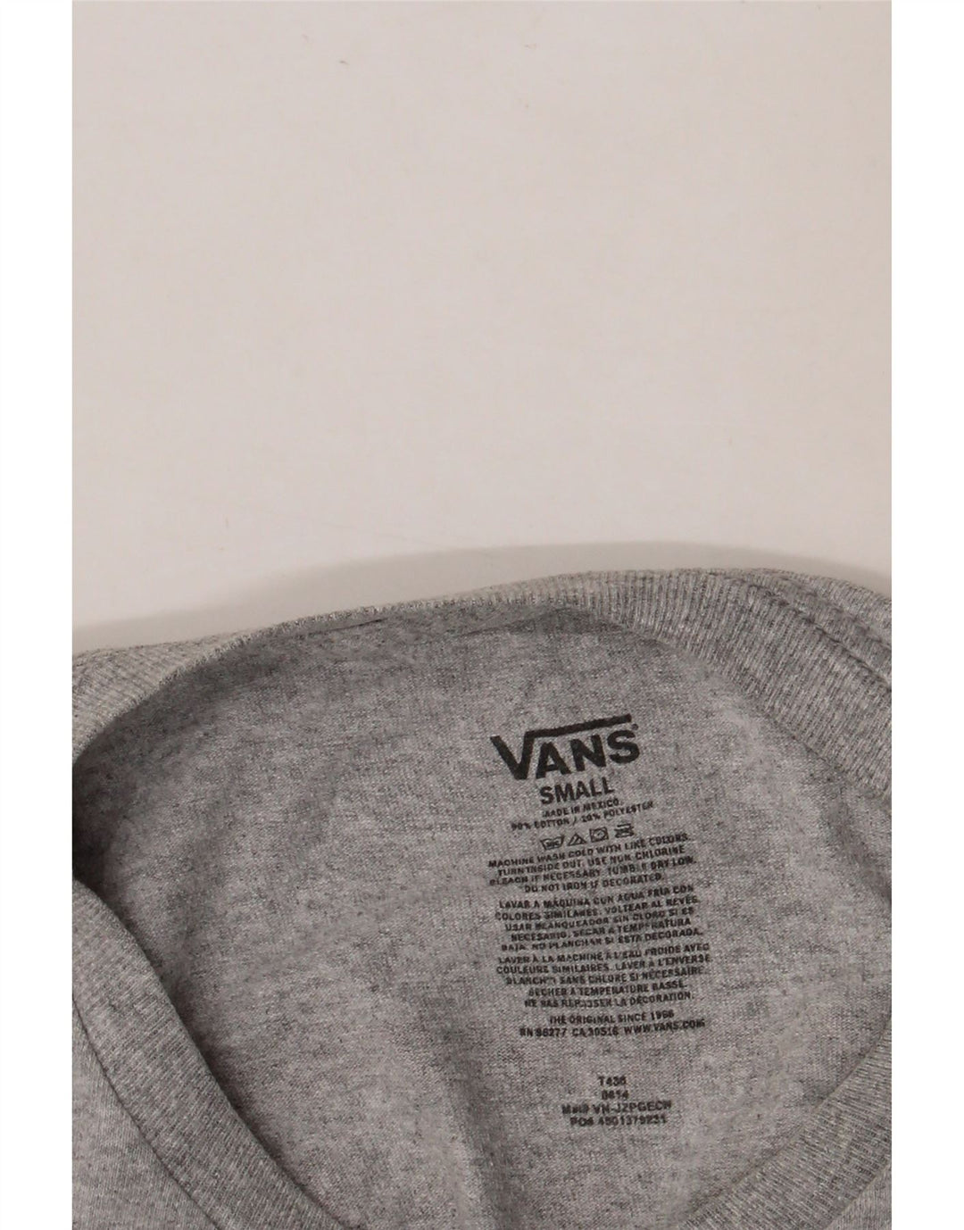 T-shirt grafica da donna VANS Top UK 10 piccola in cotone grigio