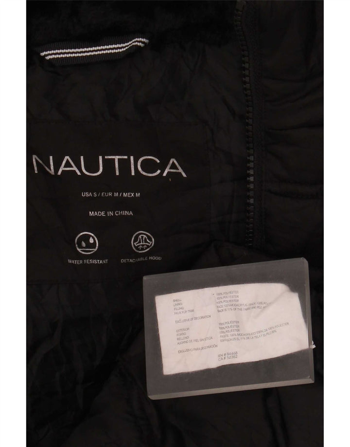 Giacca imbottita oversize con cappuccio da donna Nautica UK 10 piccola poliestere nero