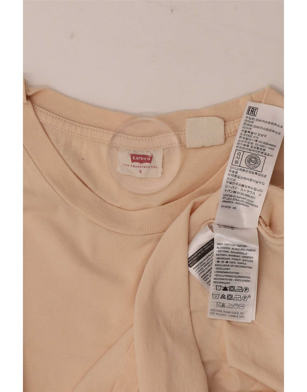 T-shirt da uomo Levi's Top Small in cotone beige
