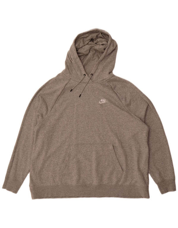Felpa con cappuccio da donna Nike UK 20 2XL cotone chiazzato grigio