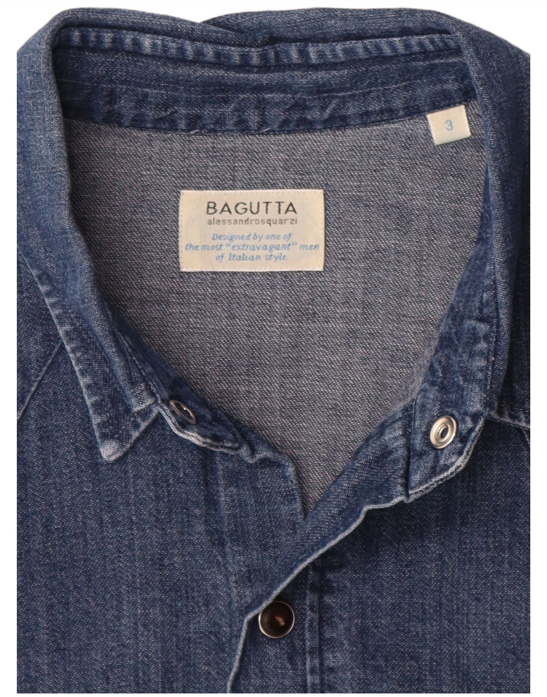 Camicia di jeans da uomo Bagutta grande blu