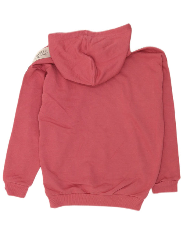 Felpa con cappuccio oversize grafica da donna Adidas UK 8 XS cotone rosa
