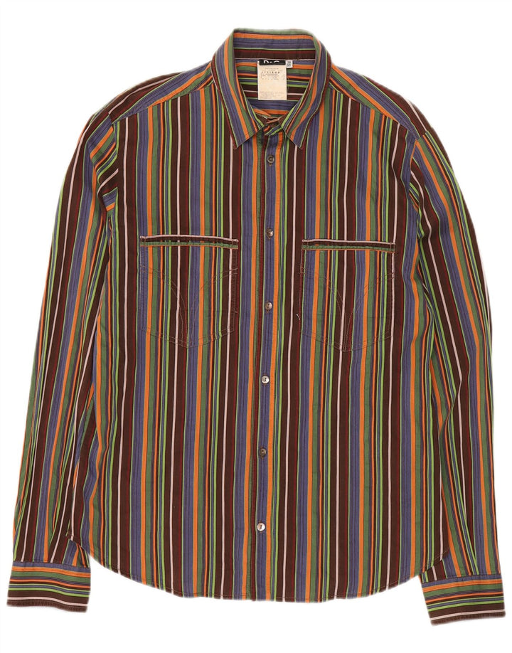 Camicia da uomo Dolce & Gabbana taglia 38 cotone a righe multicolori medio