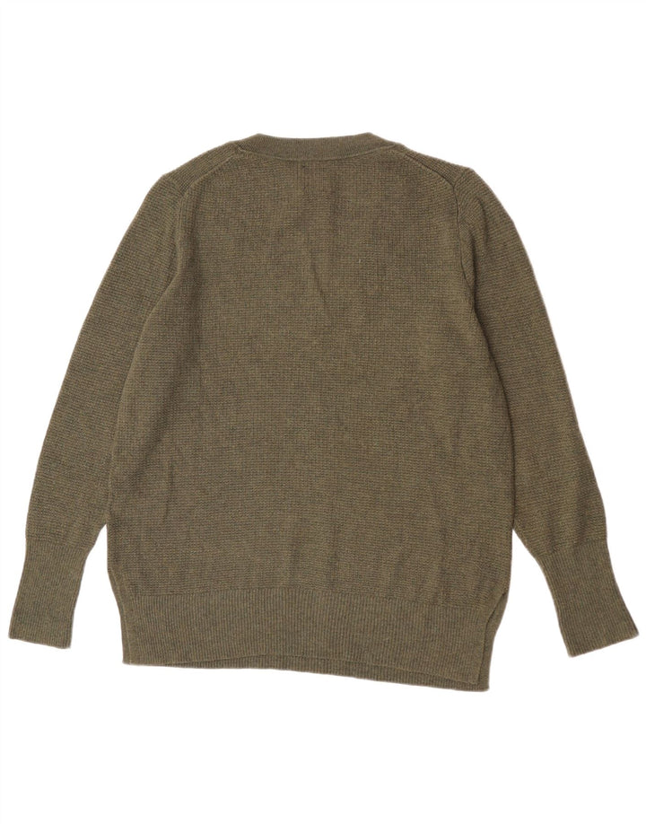 Gap Maglione da donna con scollo a V UK 16 Large Khaki Nylon