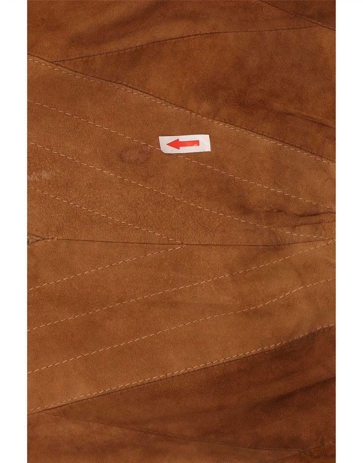 Maglione maglione girocollo da uomo numero 1 XL in lana marrone