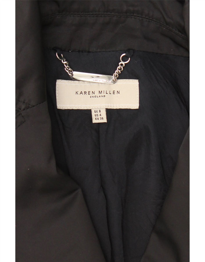 KAREN MILLEN Womens Overcoat UK 8 Small Black Polyester Vintage Karen Millen and Second-Hand Karen Millen from Messina Hembry 