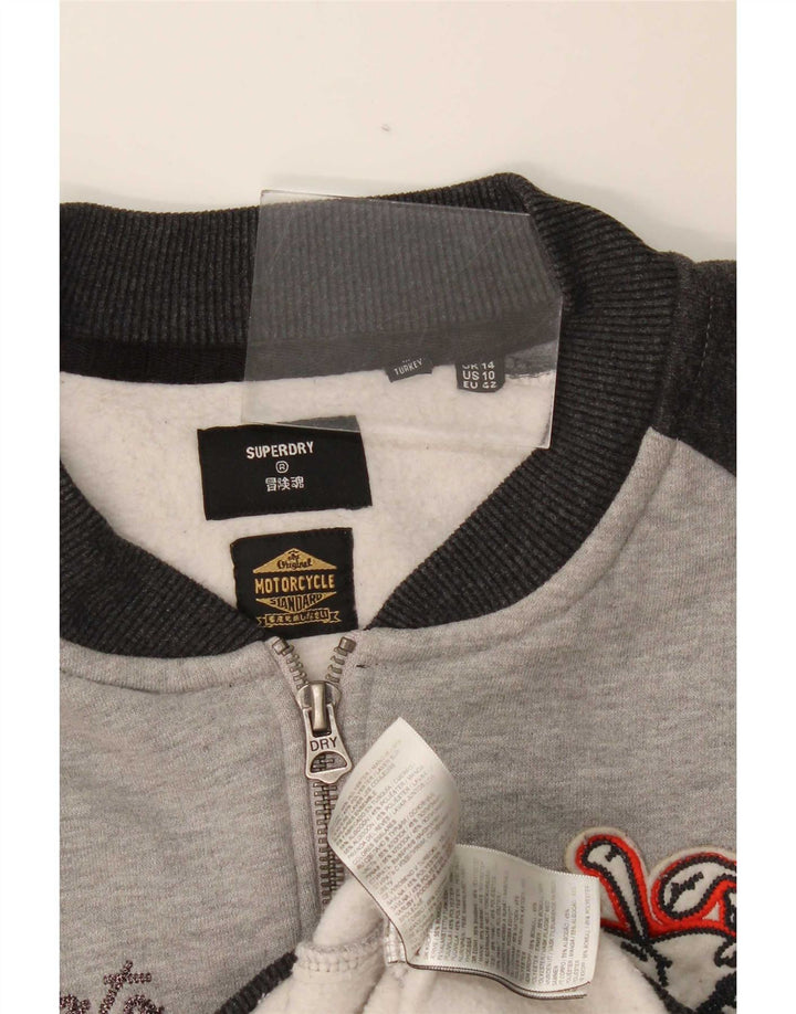 Giacca da ginnastica da donna con grafica Superdry UK 14 Large Grey Colourblock