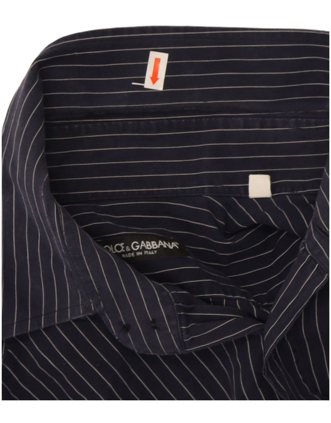 Camicia da uomo Dolce & Gabbana taglia 40 15 3/4 gessato medio blu navy
