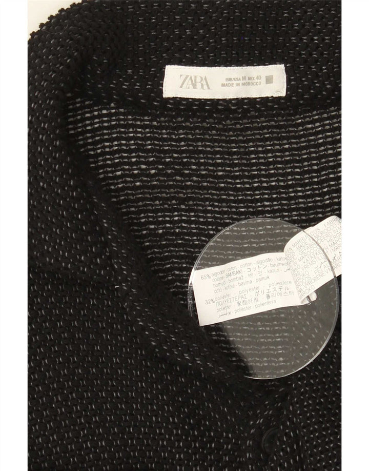 Camicia Zara da uomo a maniche corte in cotone mélange nero medio