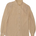 Camicetta da donna vintage trasparente trasparente UK 14 Beige medio