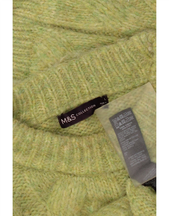 Maglione maglione girocollo oversize da donna Marks & Spencer UK 16 grande verde