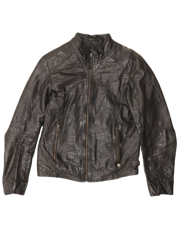 Giacca da corsa in pelle da donna Rifle UK 14 media nera