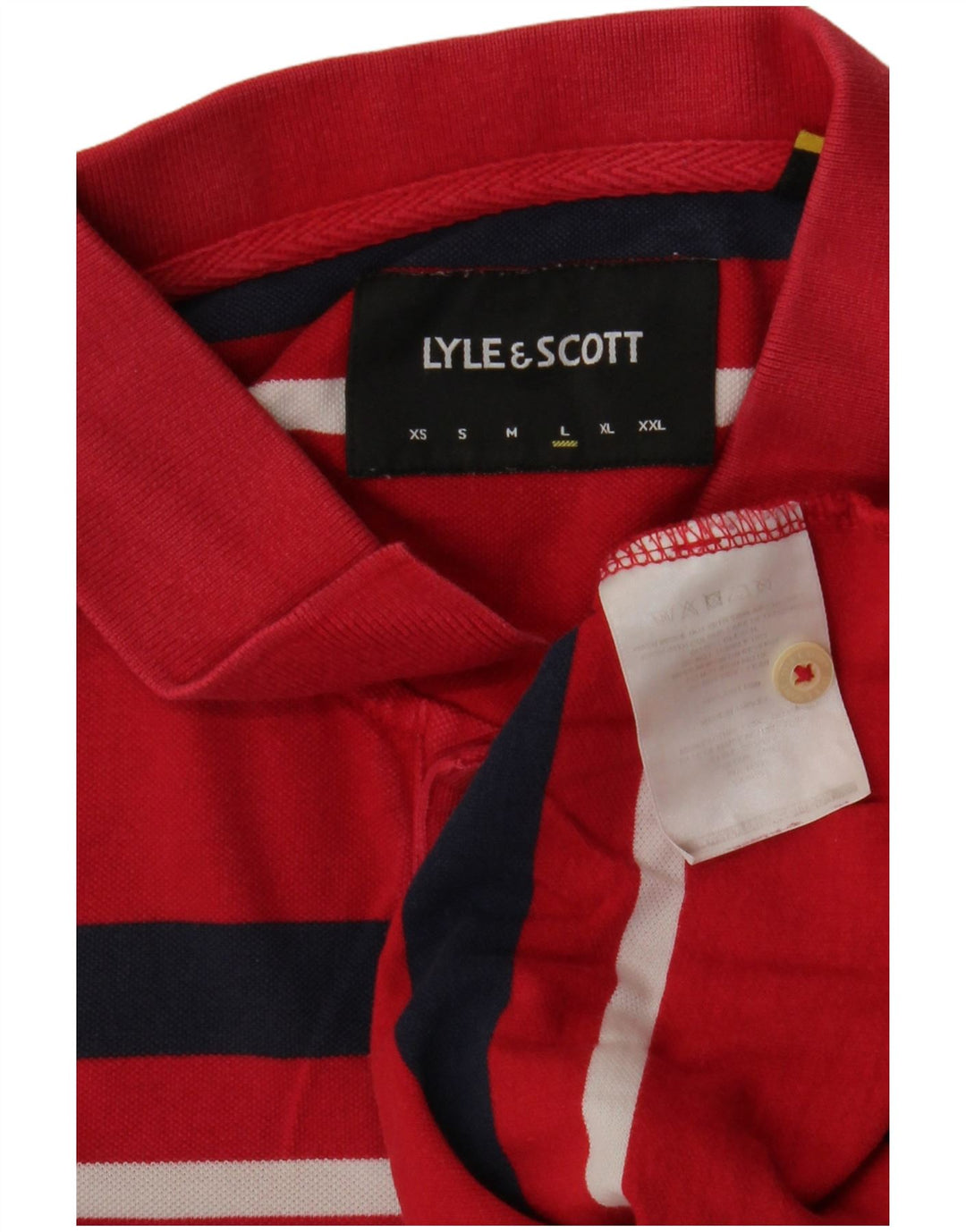 Polo da uomo Lyle & Scott grande in cotone a righe rosse
