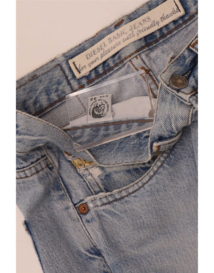Jeans dritti invecchiati da uomo Diesel W32 L32 in cotone blu