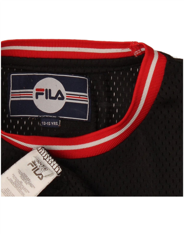 T-shirt grafica FILA per ragazzi 13-14 anni in poliestere nero