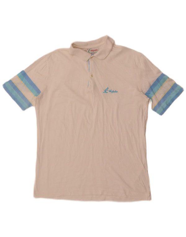 Polo Uomo AUSTRALIAN L'ALPINA IT 46 Small Bianco Colorblock Cotone