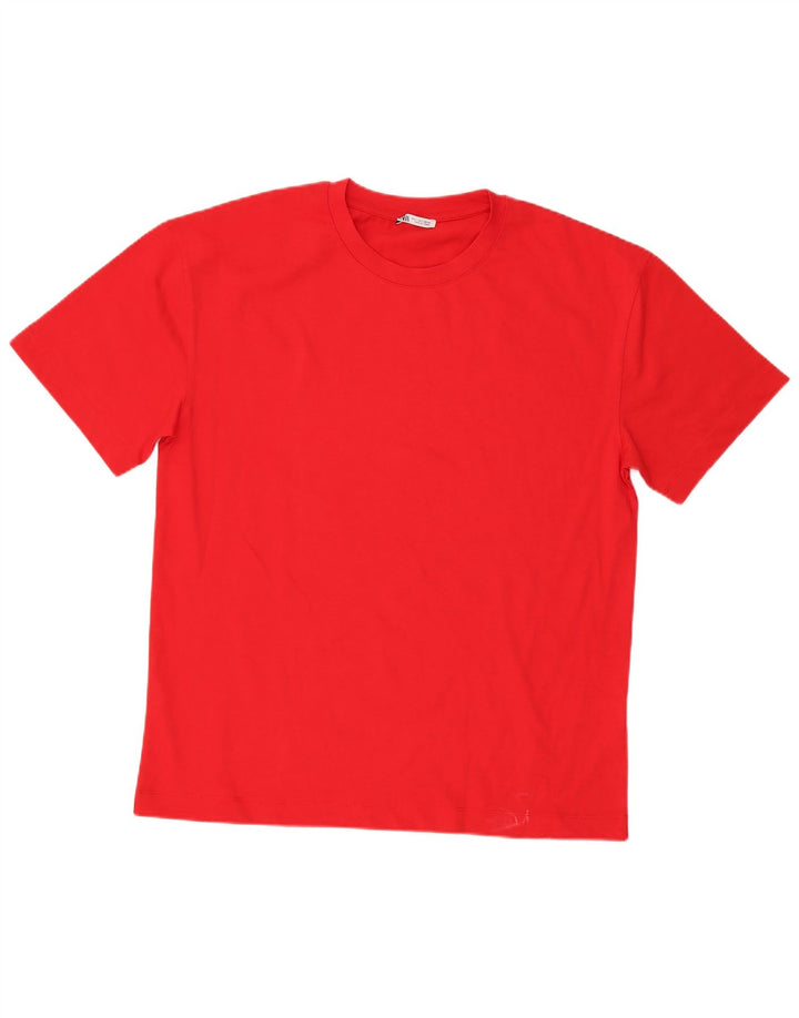 T-shirt Zara da uomo Top Large in cotone rosso