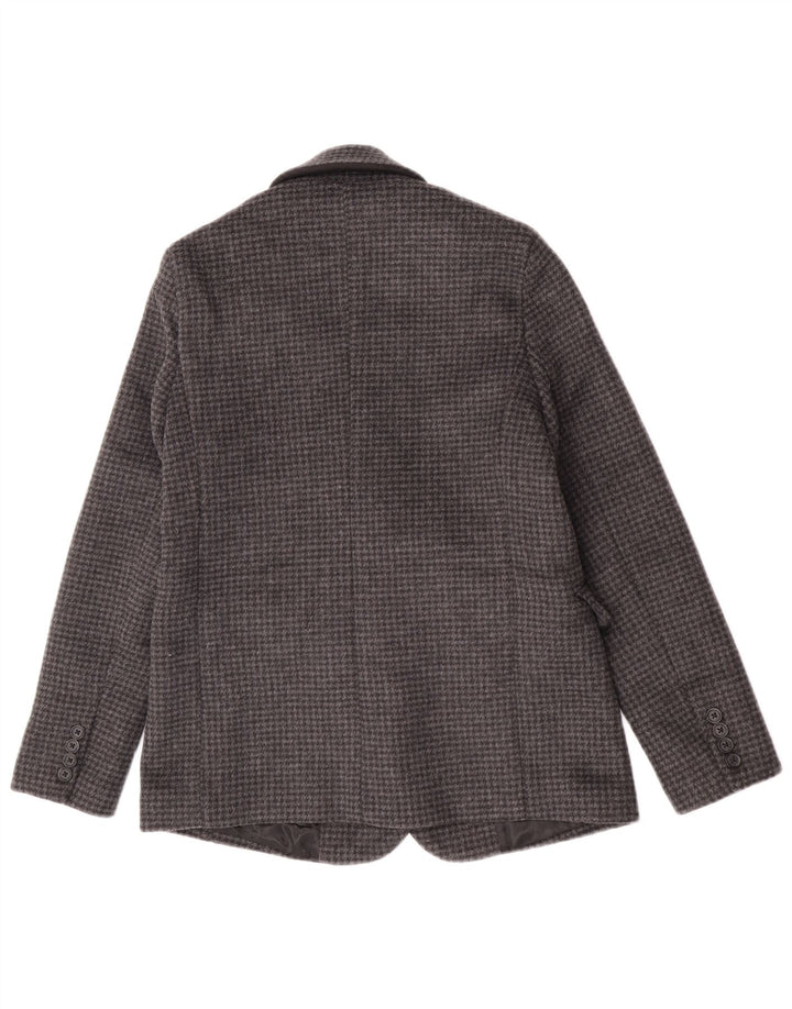 Giacca blazer a 1 bottone da donna Abercrombie & Fitch UK 6 XS pied de poule grigio