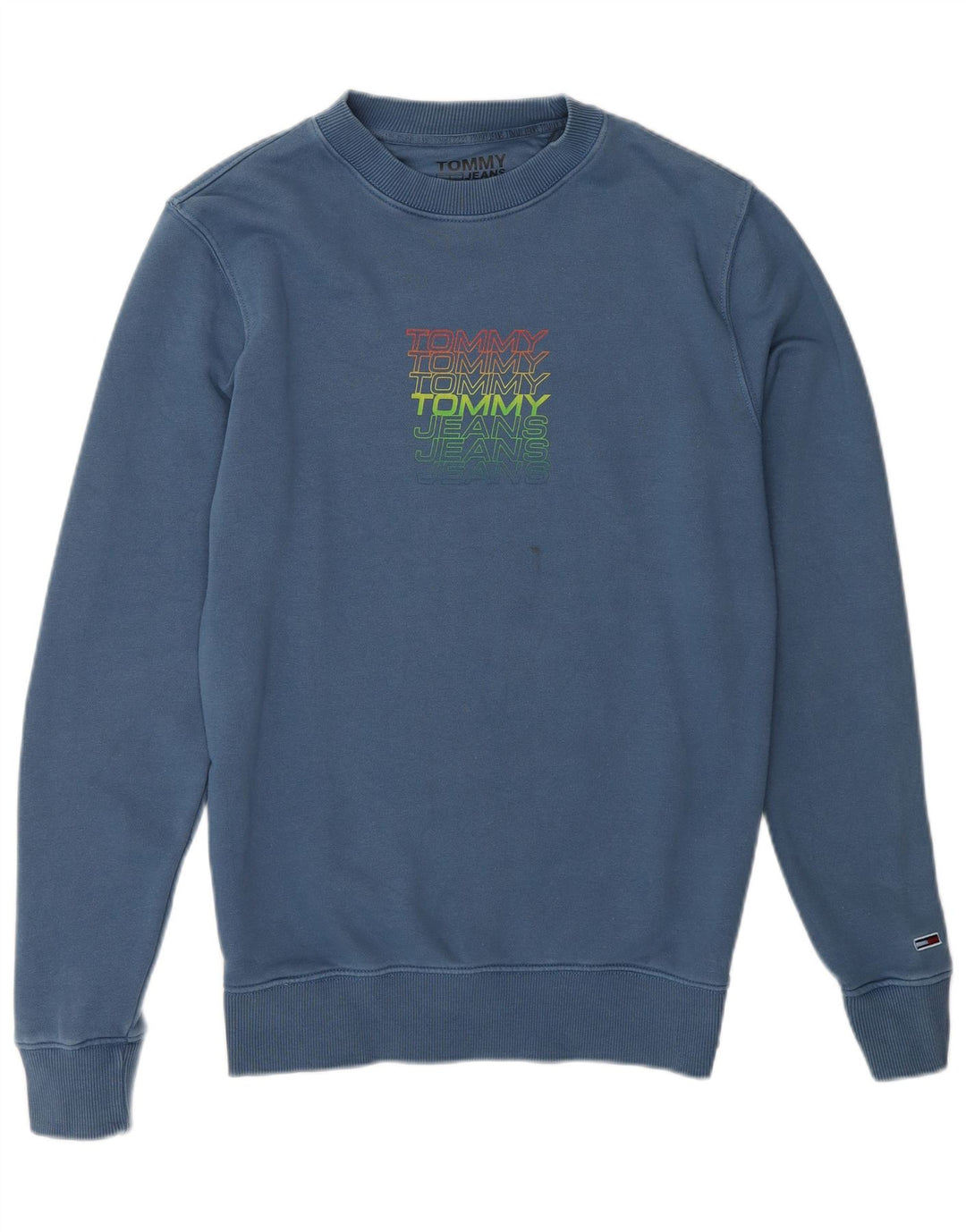 TOMMY HILFIGER Mens Graphic Sweatshirt Jumper XS Blue Cotton