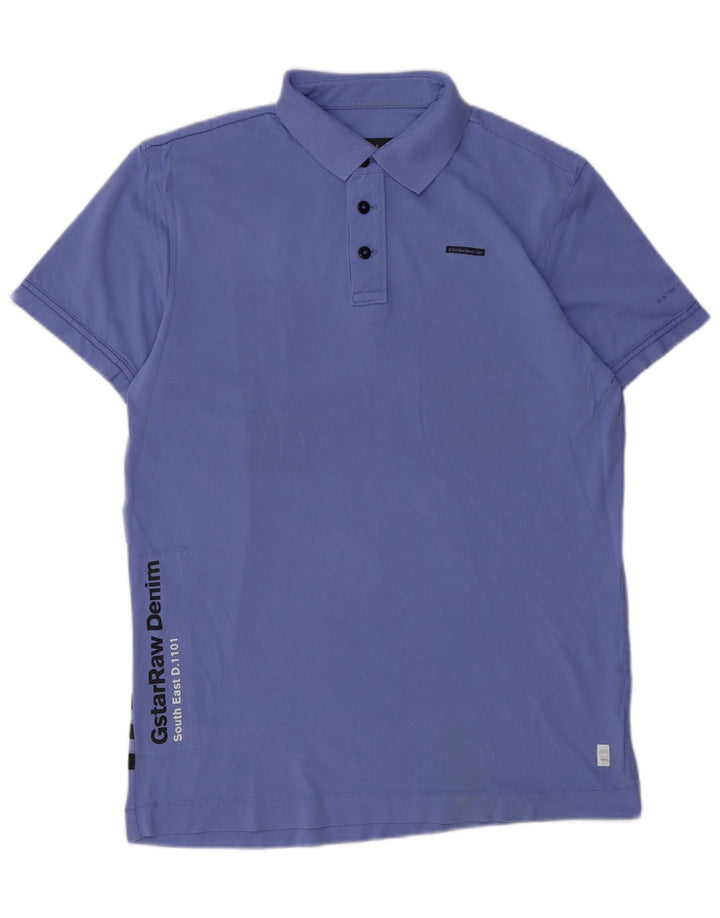 Polo grafica da uomo G-STAR grande in cotone viola