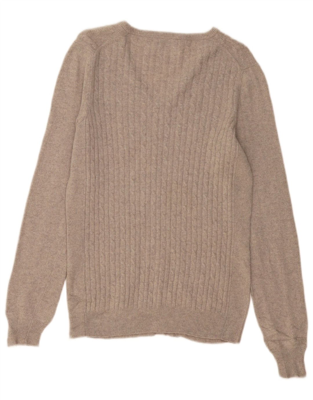 FRED PERRY Maglione da donna con scollo a V UK 12 Lana grigio medio