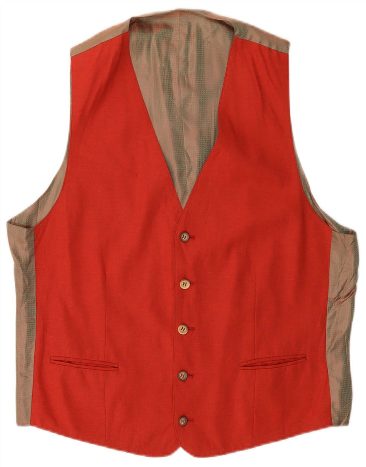 Gilet Uomo VINTAGE IT 50 Viscosa Colourblock Rosso Medio