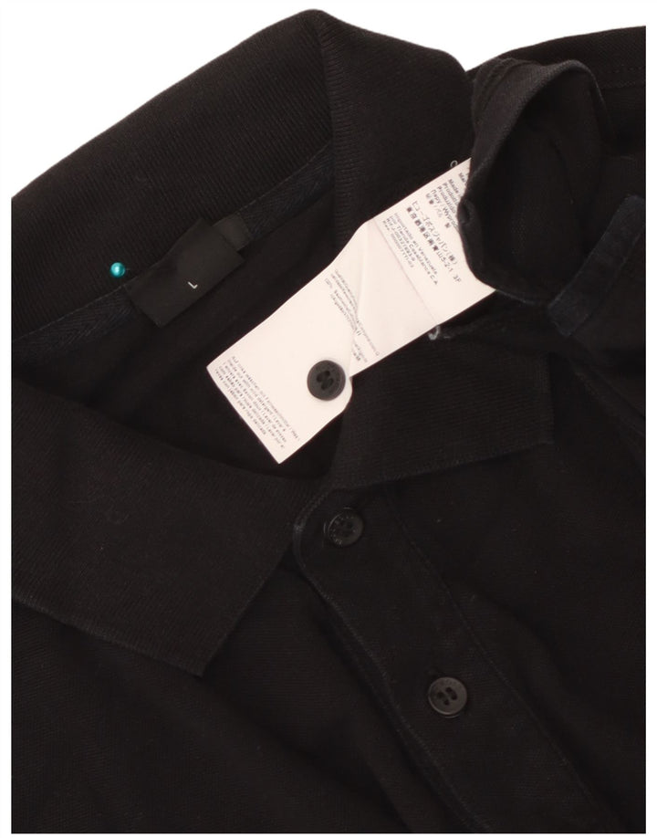 Polo da uomo Hugo Boss grande in cotone nero