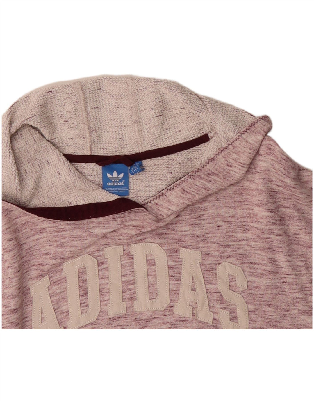 Maglione con cappuccio oversize a maniche corte da donna ADIDAS UK 8 piccolo bordeaux