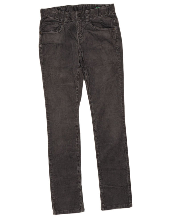 Pantaloni slim in velluto a coste da bambina Benetton 11-12 anni 2XL W28 L29 Cotone grigio